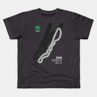 Jeddah Race Track (B&W) Kids T-Shirt